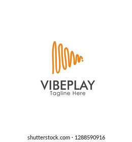 Vibe play button logo designs inspiration