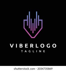 logotipo de viber con logotipo de egualizer, diseño de logotipo de letra v