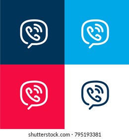 Viber Logo four color material and minimal icon logo set in red and blue