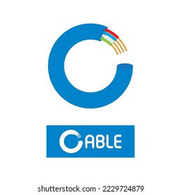 Viber optic cable icon vector flat design template