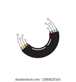 Viber optic cable icon vector flat design template