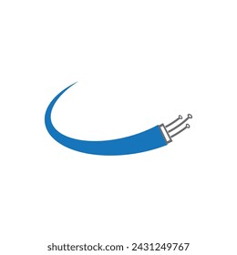 Viber optic cable icon vector flat design template