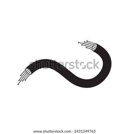 Viber optic cable icon vector flat design template