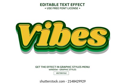 Vibes 3D editable text effect template