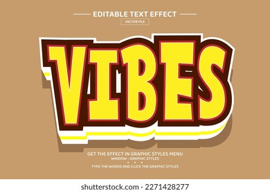 Vibes 3D editable text effect template