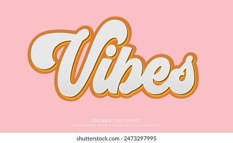 vibes editable 3d texto efecto Plantilla tipografía en negrita y estilo abstracto bebidas logo y marca