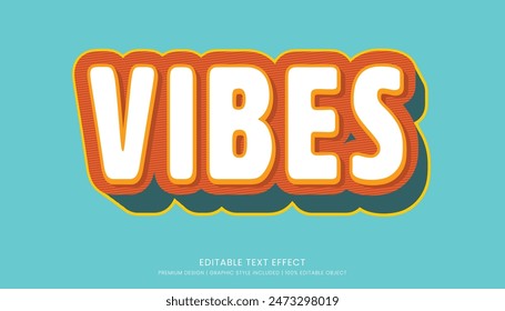 vibes editable 3d text effect template bold typography and abstract style drinks logo and brand