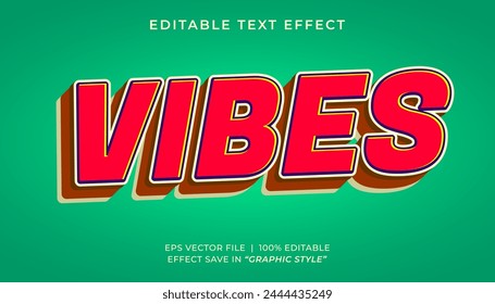 Vibes editable text effect vintage style