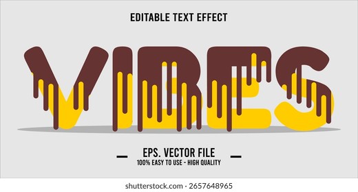 vibes, happy and funny text effect with editable text