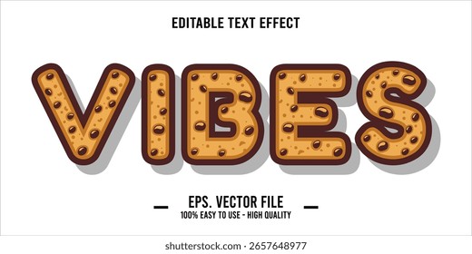 vibes, happy and funny text effect with editable text
