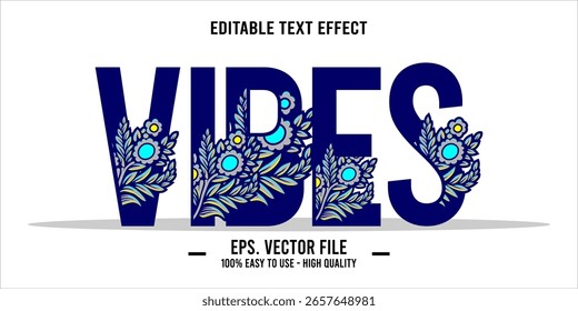 vibes, happy and funny text effect with editable text