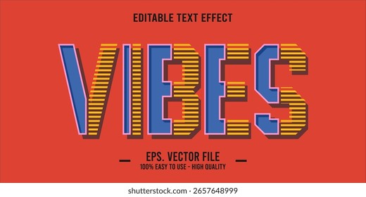 vibes, happy and funny text effect with editable text