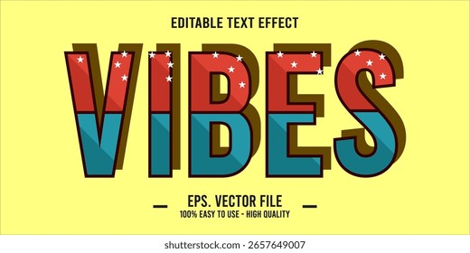 vibes, happy and funny text effect with editable text
