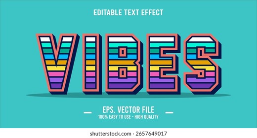 vibes, happy and funny text effect with editable text