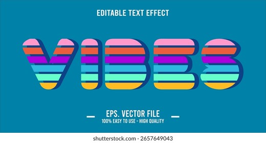 vibes, happy and funny text effect with editable text
