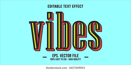 vibes, happy and funny text effect with editable text