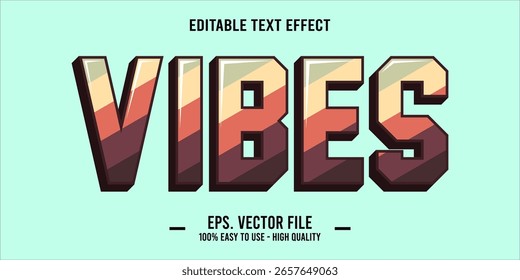 vibes, happy and funny text effect with editable text