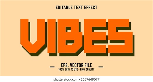 vibes, happy and funny text effect with editable text