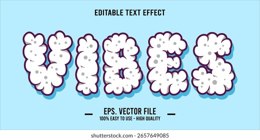 vibes, efeito de texto feliz e engraçado com texto editável
