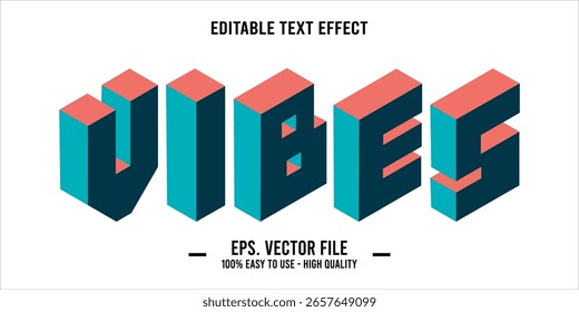 vibes, happy and funny text effect with editable text