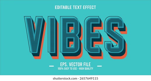 vibes, efeito de texto feliz e engraçado com texto editável