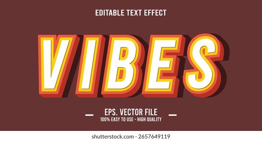 vibes, happy and funny text effect with editable text