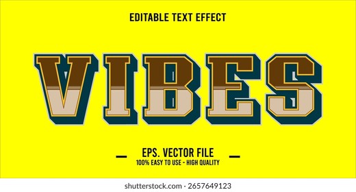 vibes, efeito de texto feliz e engraçado com texto editável