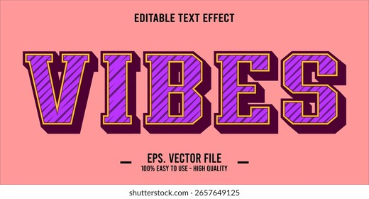 vibes, happy and funny text effect with editable text