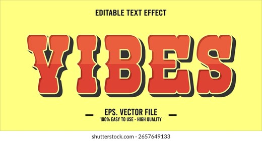 vibes, happy and funny text effect with editable text