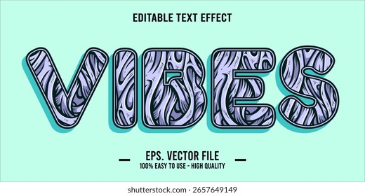 vibes, happy and funny text effect with editable text