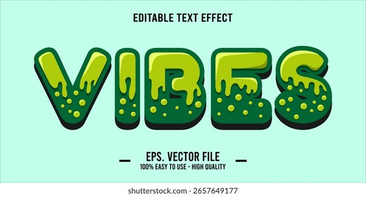 vibes, efeito de texto feliz e engraçado com texto editável