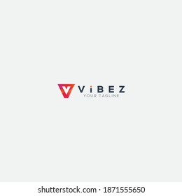 logotipo de la letra vibes V sencillo y moderno