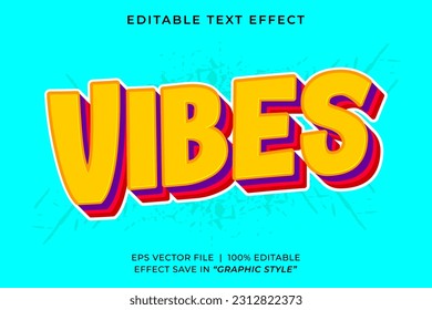 Vibes retro groovy editable text effect template