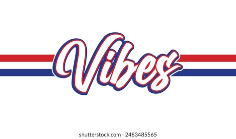 Vibes striped lettering design, original design for logo, sticker, banner, poster, card, cover.