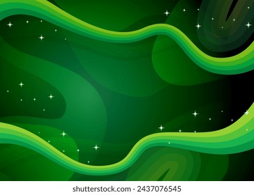 Vibes waves, glowing neon waves on a green background