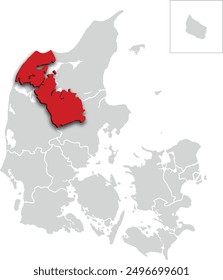 VIBORG map PROVINCE of DENMARK 3d isometric map