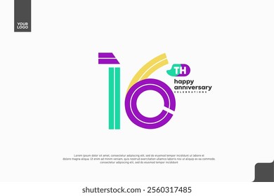 Vibrant 16th Anniversary Celebration with Colorful Design