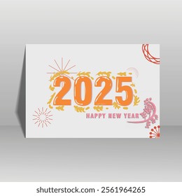 Vibrant 2025 Happy New Year Backdrop: Festive Happy color Design for Marketing and Celebrations