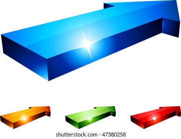 Vibrant 3D arrows. Vector illustration.