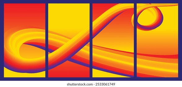 A vibrant 3D fluidity app background in purple, yellow, and orange features smooth, flowing shapes that create an energetic and engaging visual experience.