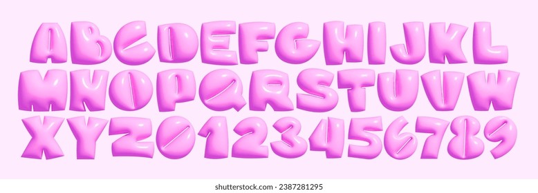 Vibrant 3D Latin alphabet letter resembling a playful balloon.Perfect for adding a touch of childlike wonder to school projects, children's books, birthday party invitations, cartoon-themed designs.