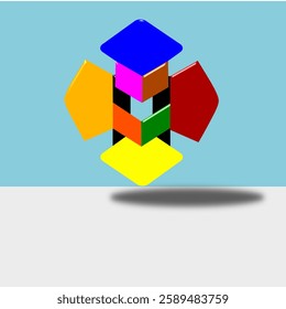 A vibrant 3D logo featuring a dynamic, full-color box design set against a light blue background. The sleek and modern appearance, with smooth shading and depth, gives it a bold and professional look.