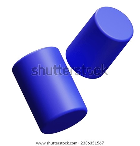 Vibrant 3d Memphis shapes. 3d asset memphis shape abstract two tubes in bright purple color. Eccentric Memphis Pattern. Isolated on a white background