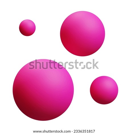 Vibrant 3d Memphis shapes. 3d asset memphis shape abstract liquid ball in bright pink color. Eccentric Memphis Pattern. Isolated on a white background