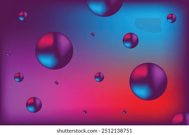 
Vibrant 3D spheres on gradient background with neon hues in abstract digital art design