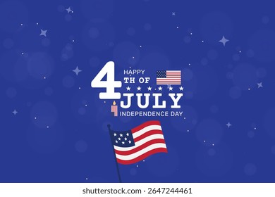 Vibrant 4th of July Celebration with Stars and American Flag