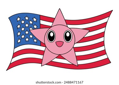 Vibrant 4th of July Illustrations: Cartoon Clipart and Line Art Designs for Print