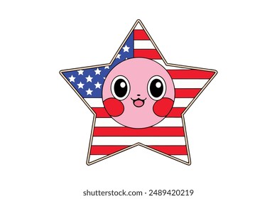 Vibrant 4th of July Illustrations: Cartoon Clipart and Line Art Designs for Print