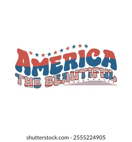 A vibrant 4th of July t-shirt design featuring red, white, and blue colors, patriotic symbols like stars, stripes, fireworks, and the American flag, paired with celebratory slogans such as " 