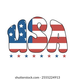 A vibrant 4th of July t-shirt design featuring red, white, and blue colors, patriotic symbols like stars, stripes, fireworks, and the American flag, paired with celebratory slogans such as " 